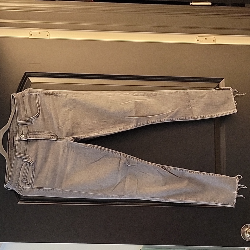 Gray Joe's Jeans with Split Leg and Raw Hem